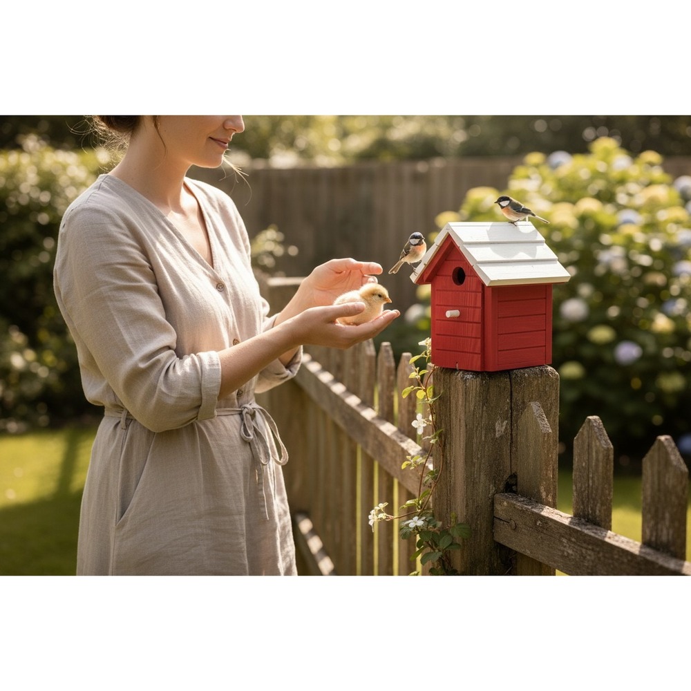 Patkar Nesting Box Birdhouse Unisex OS Red Brand New Rustic Wood Barn Style